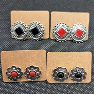 4 Pairs of Stud Earrings- Western Boho Designs